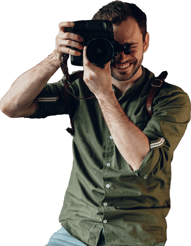 Photographer working with camera